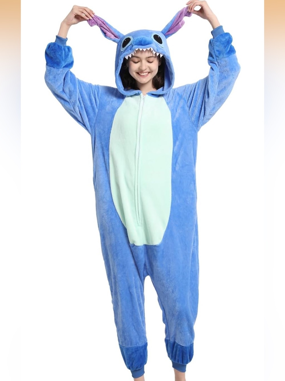 Adult Unisex Stitch Animal Onesie Flannel Halloween Costume Pajama Size XL